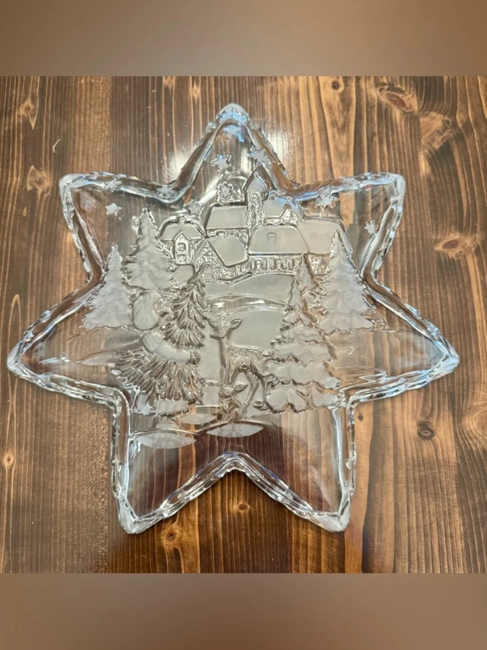 Vintage 90’s Mikasa Christmas Carol Glass Platter Made in Germany 12.5”